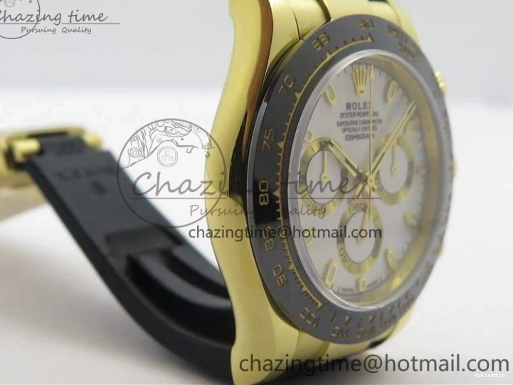 on V3 Strap Extra 1:1 116518 SS Black Strap) YG Dial 904L (Free Case Edition Noob SA4130 White Best Daytona Plated Rubber 1229